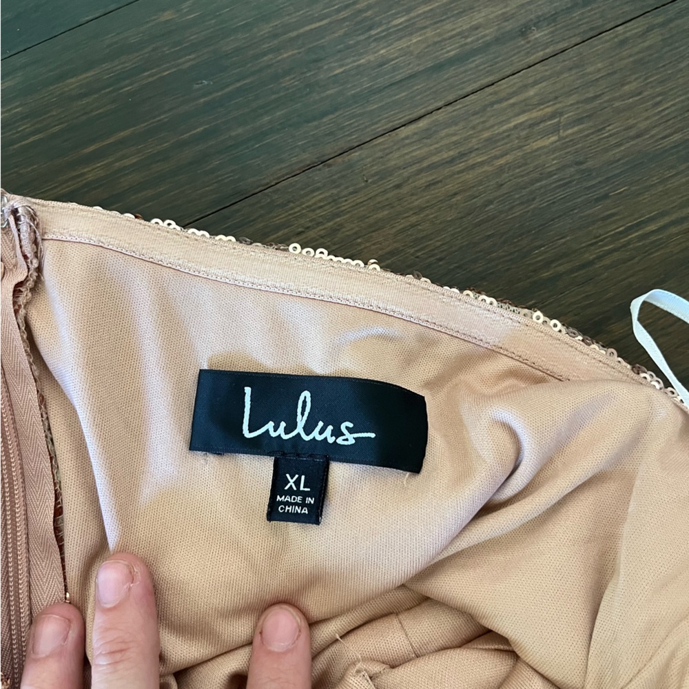 Lulus Shining Bright Gold Sequin Strapless Bodycon Mini Dress - Picture 3 of 4